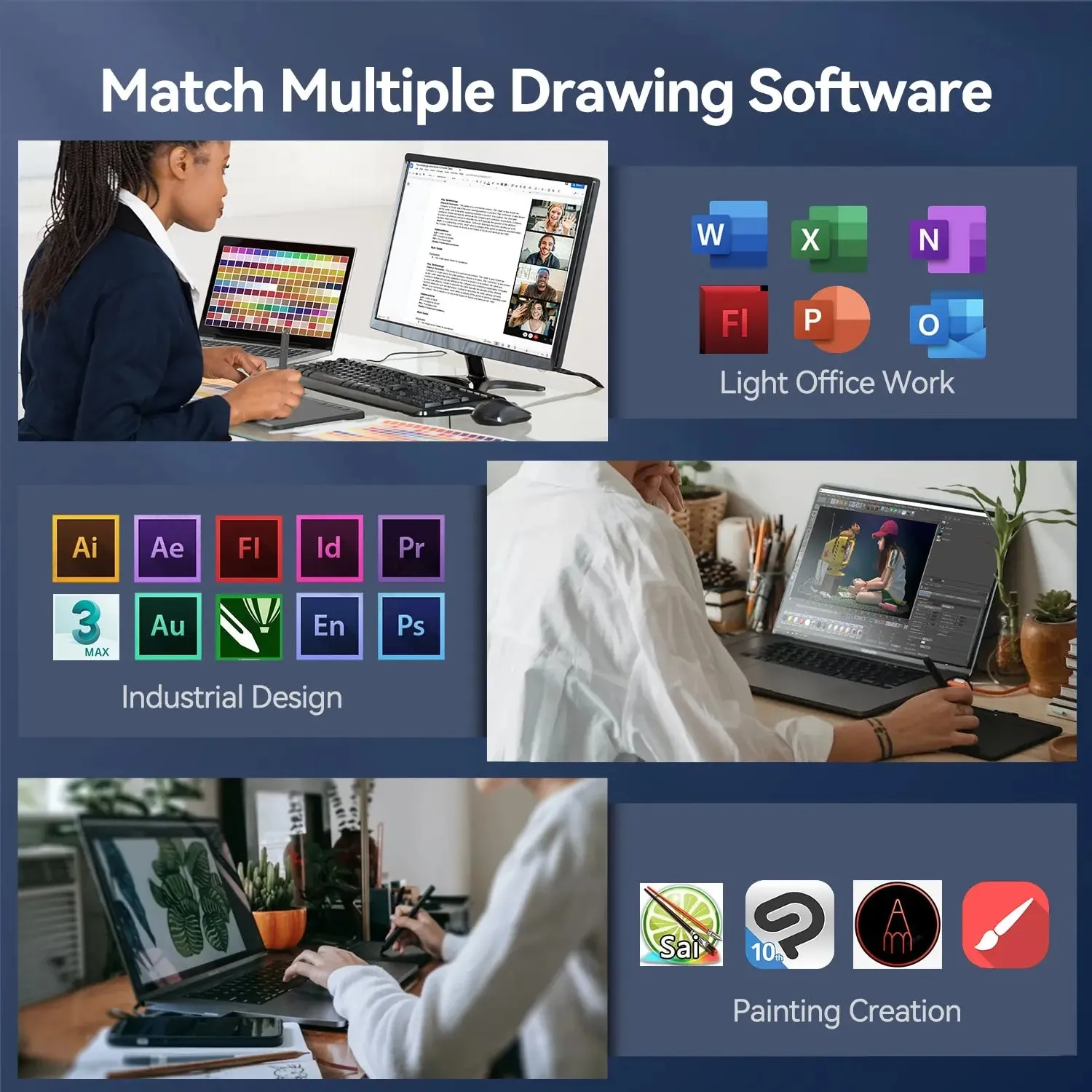 6 Graphic Tablet with 8192 Stylus for Laptop