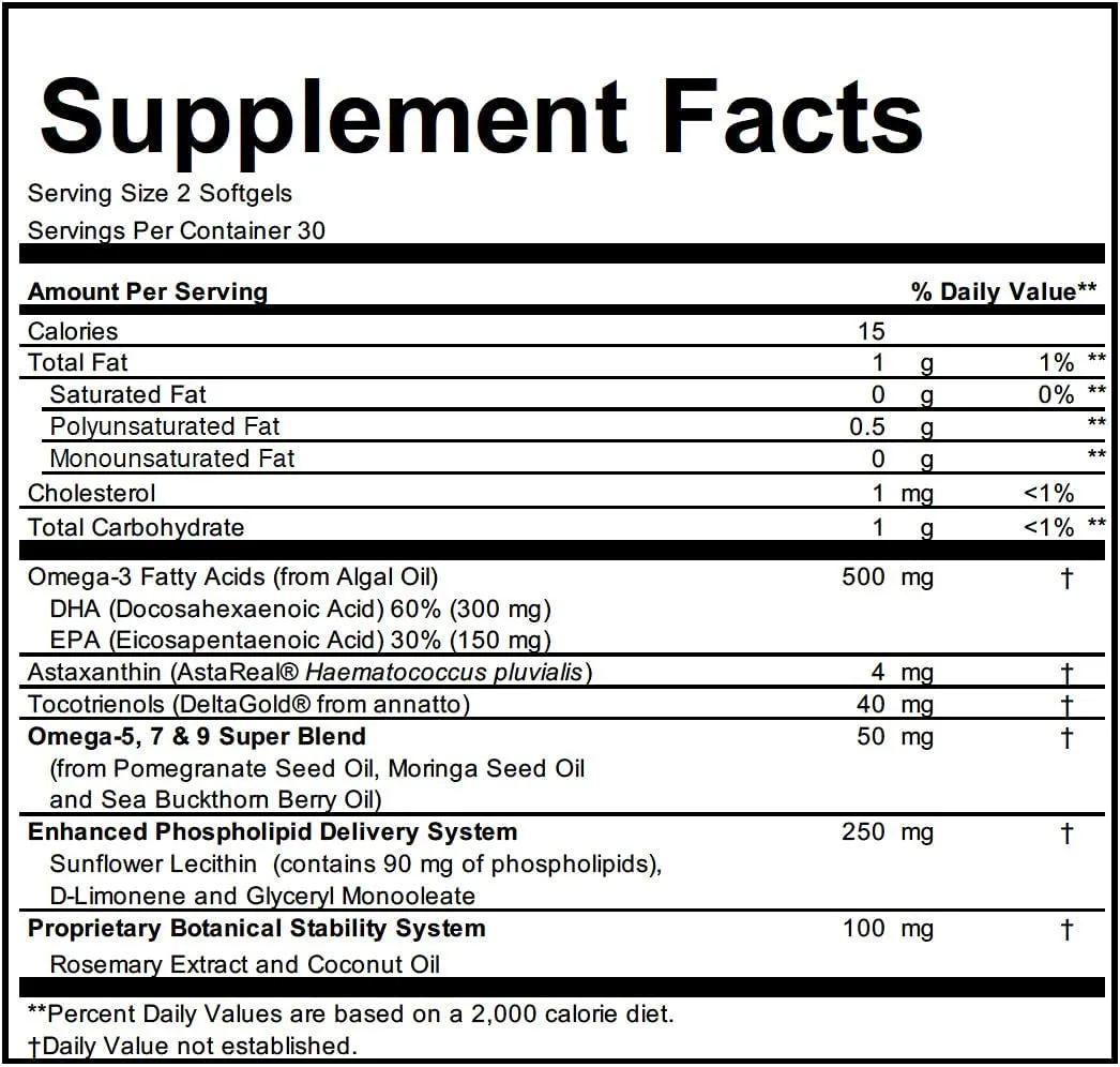 BioScience, AstaMatrix Boost Your Immune System with Algal Omega 3 DHA EPA Astaxanthin | Vegan-Friendly Alternative to Krill Oil or Fish Oil | Promotes Joint Heart Brain & Skin Health | 60 Vegan SoftGels