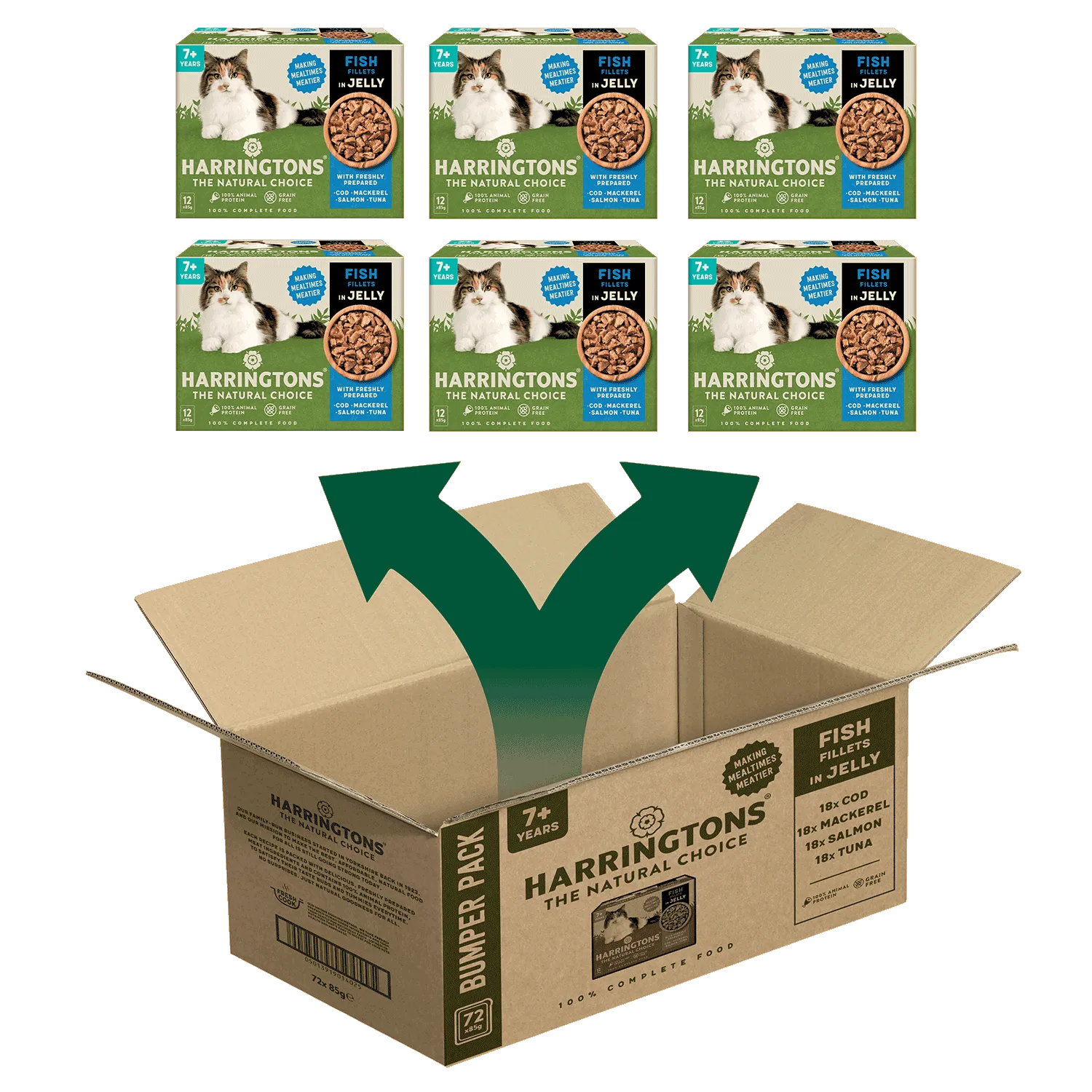 Complete Senior Grain-Free Fish Selection in Jelly Cat Food Bundle 72x85g