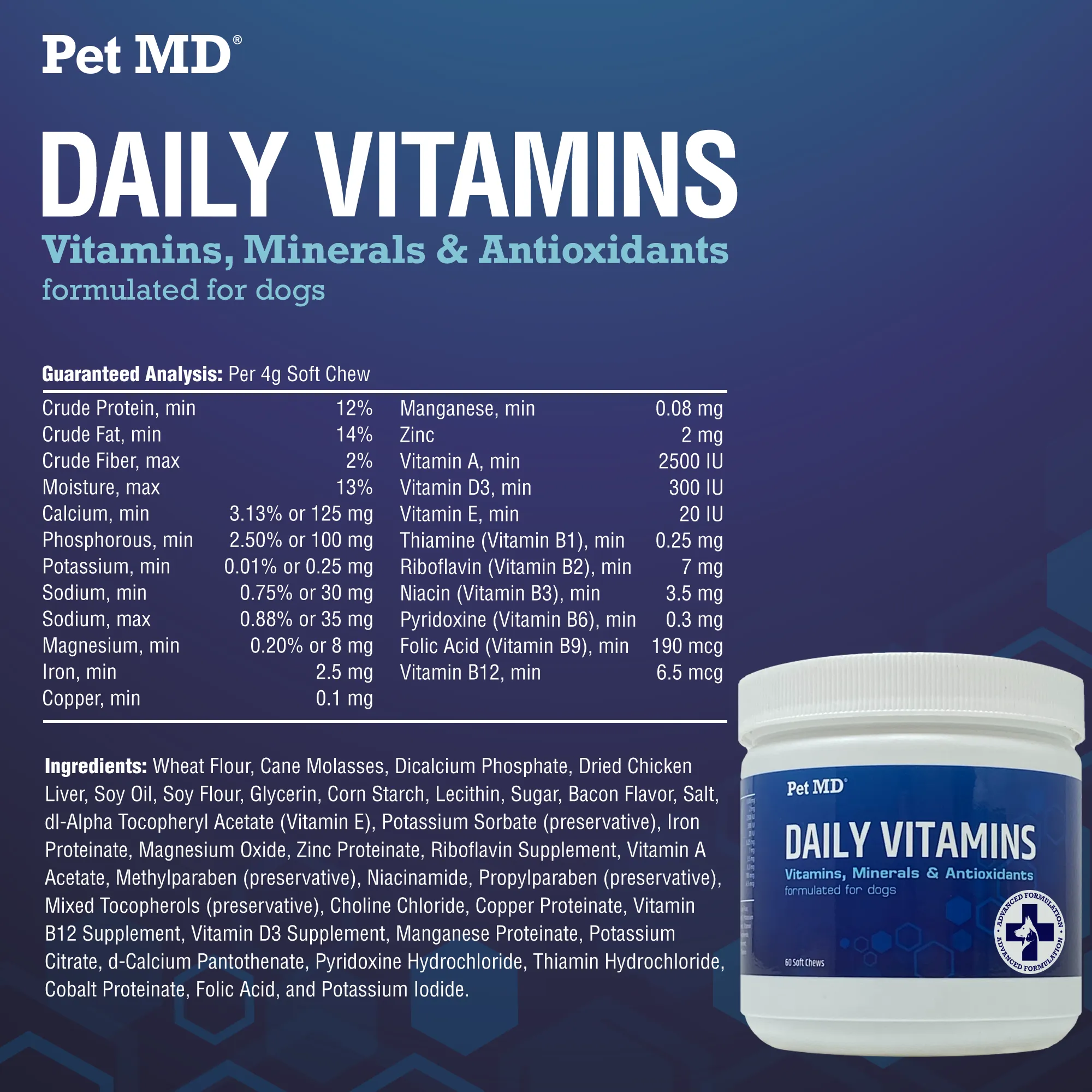Daily Vitamins for Dogs - 60 Soft Chews