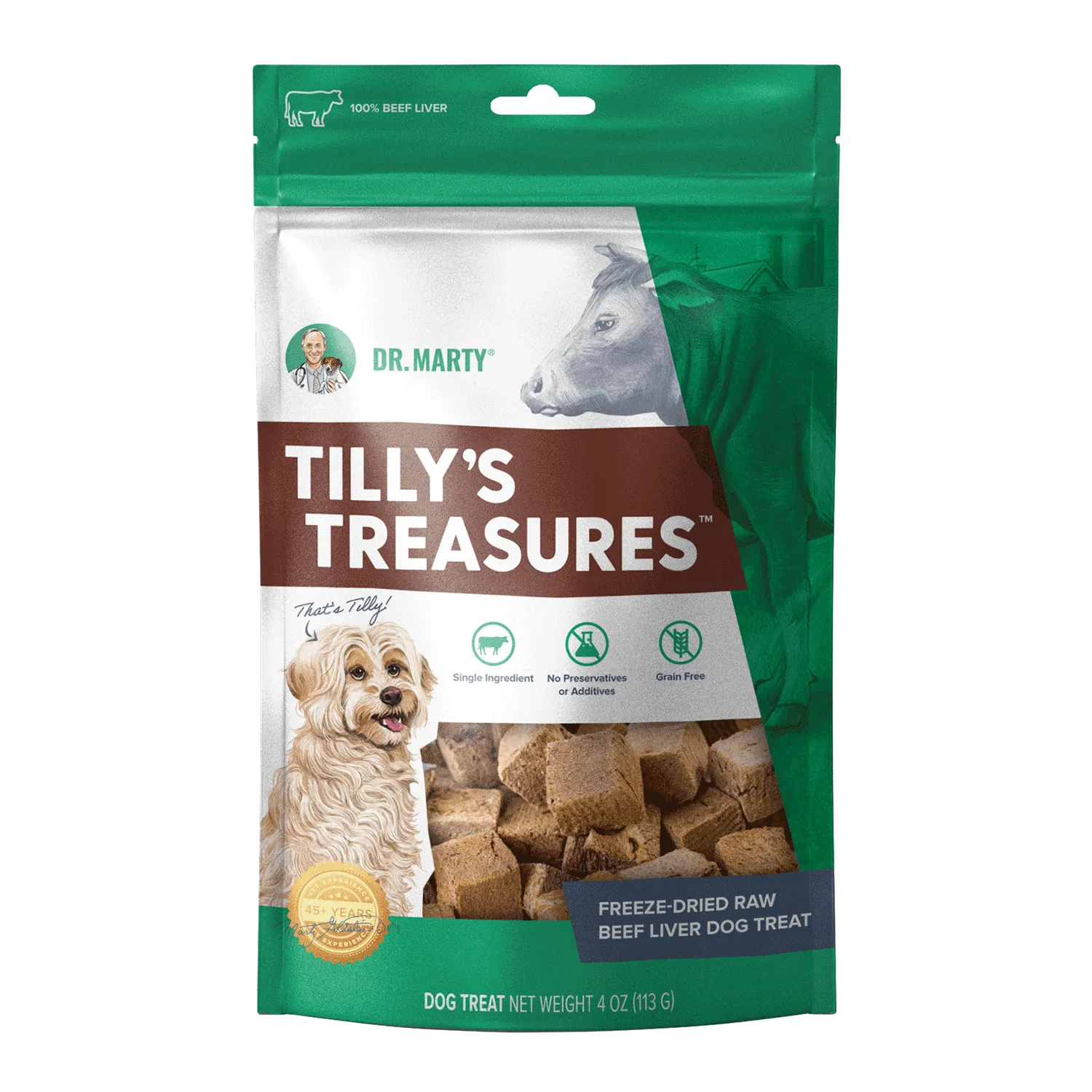Dr. Marty Tillys Treasures Freeze Dried Beef Liver 4 oz.