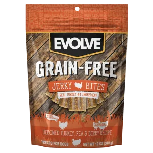 Grain Free Turkey, Pea, & Berry Jerky Bites | 12 oz | Evolve