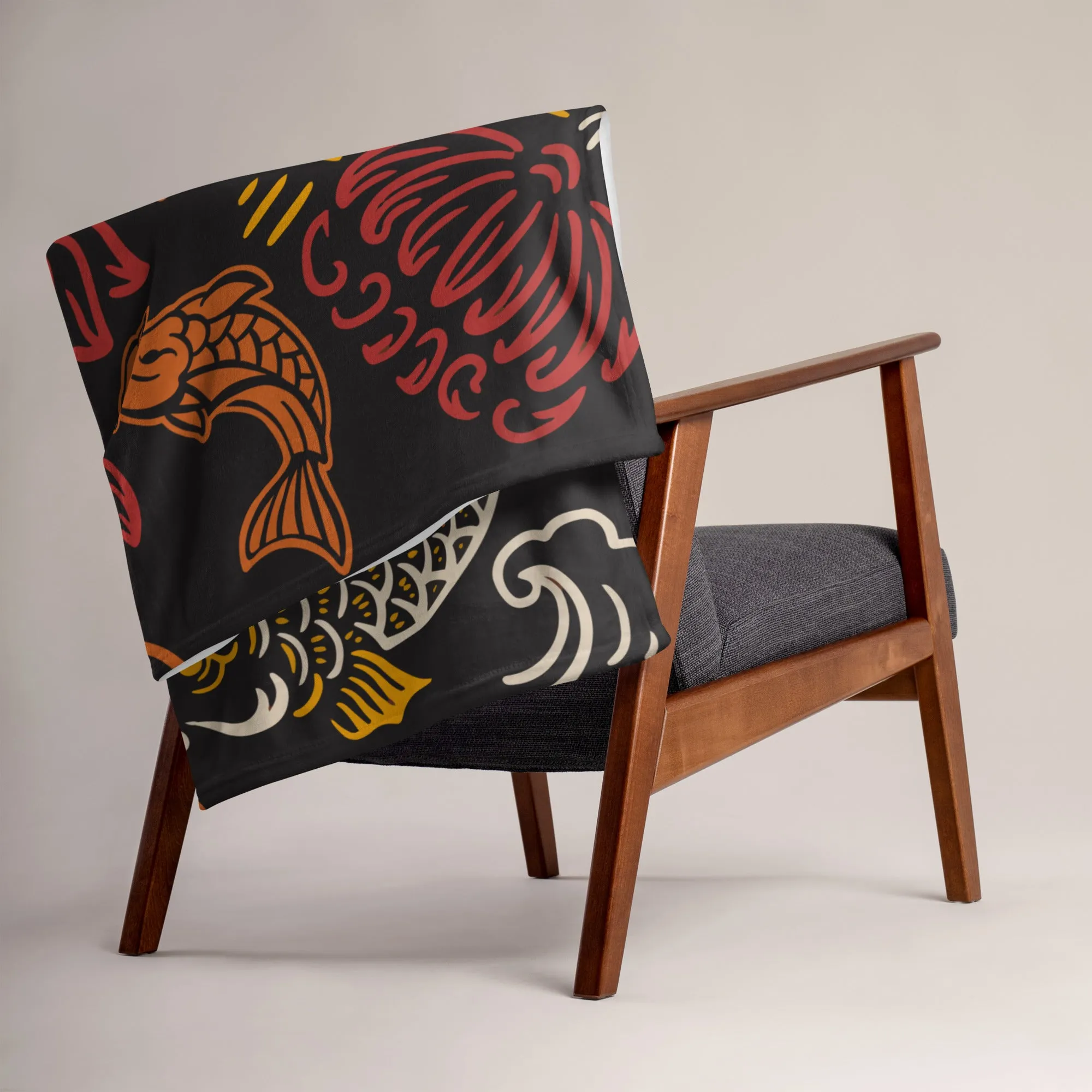 Koi Cat Throw Blanket