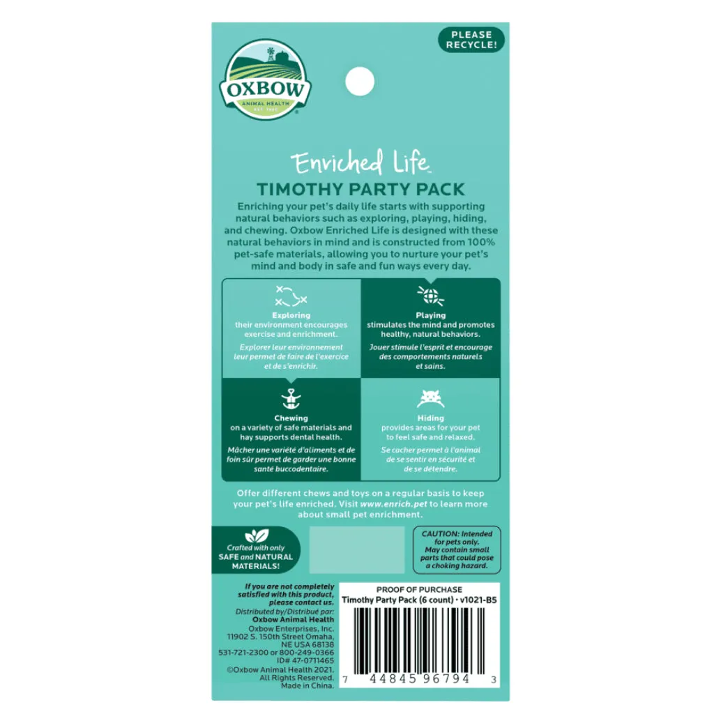 Oxbow Enriched Life Timothy Party Pack Small Animal Chews (5 pack)