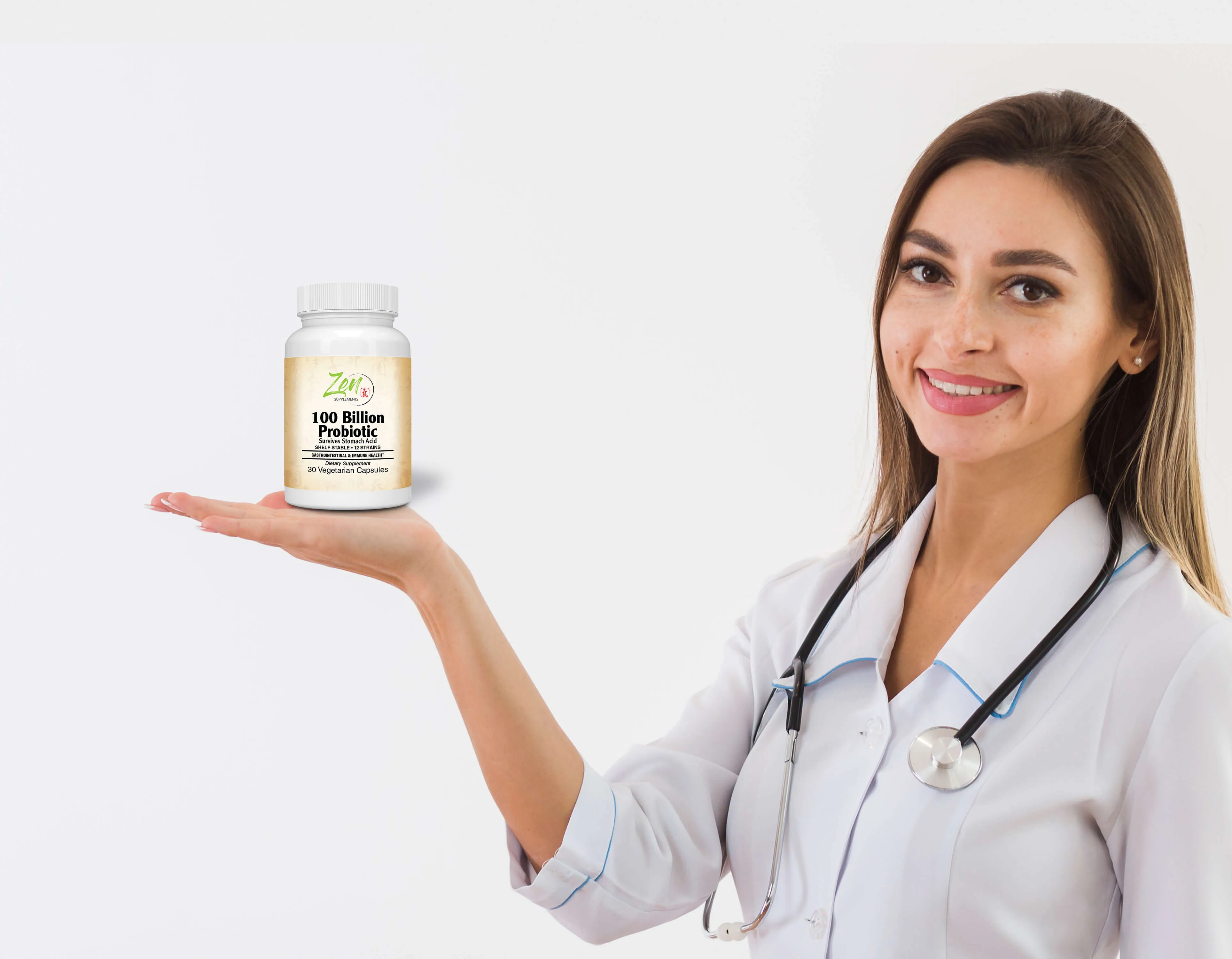 Probiotic with 100 Billion CFU and 12 Strains - 30 Vegcaps