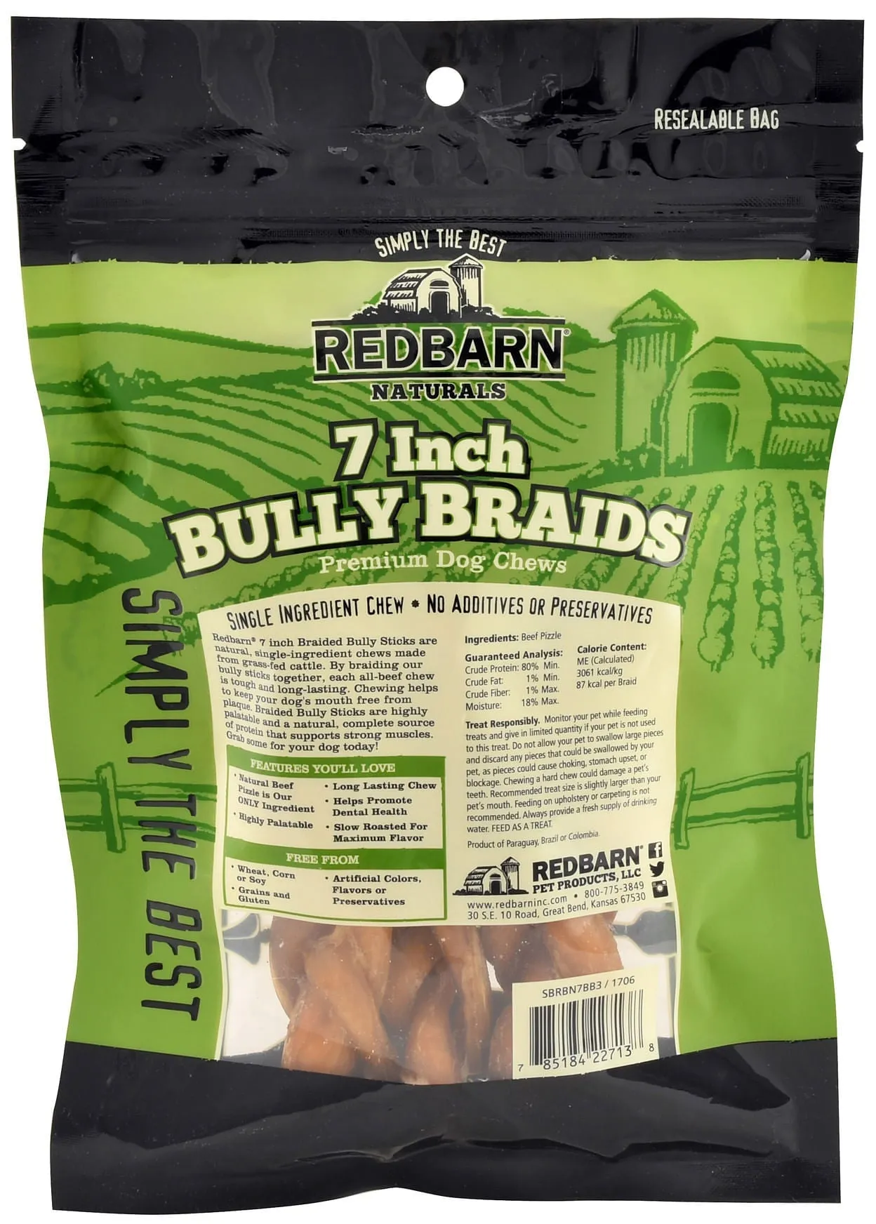 Redbarn 7" Braided Bully Sticks