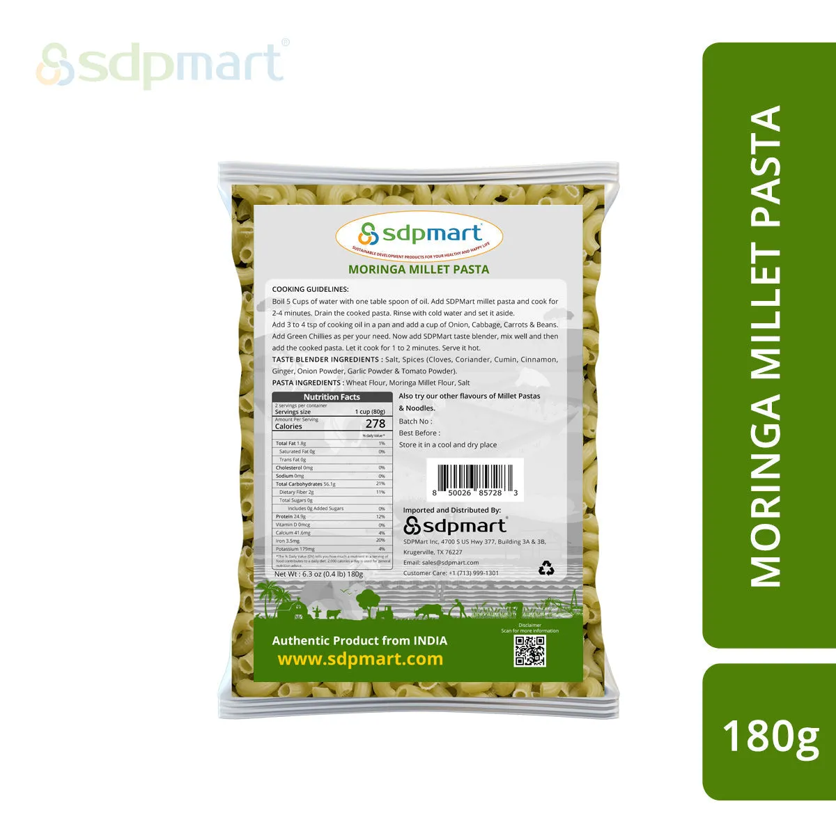 SDPMart Moringa Millet Pastas 180g