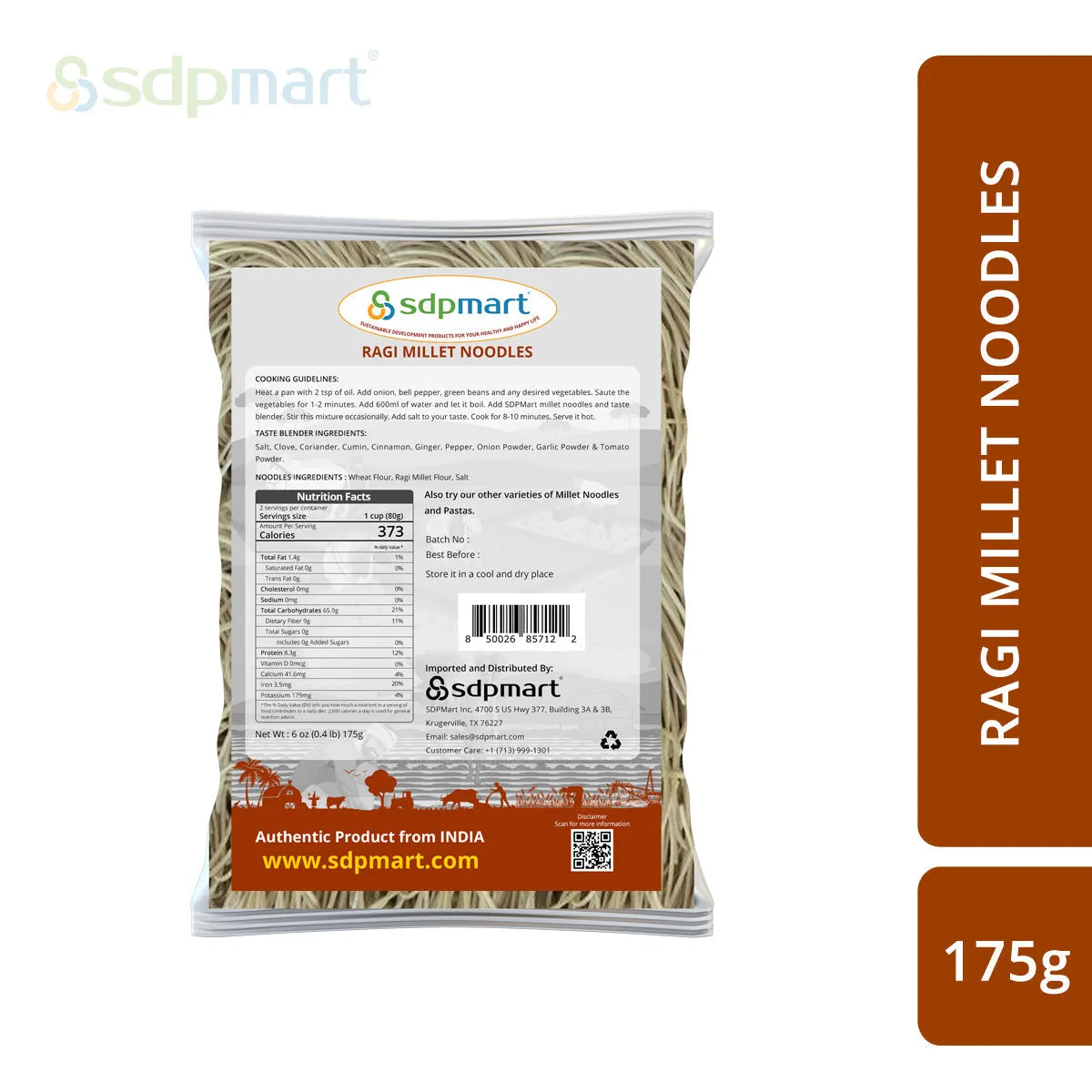 SDPMart Ragi Millet Noodles 175g