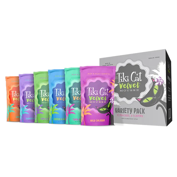 Tiki Cat Velvet Mousse GF Variety Pack 12/2.8 oz Pouch