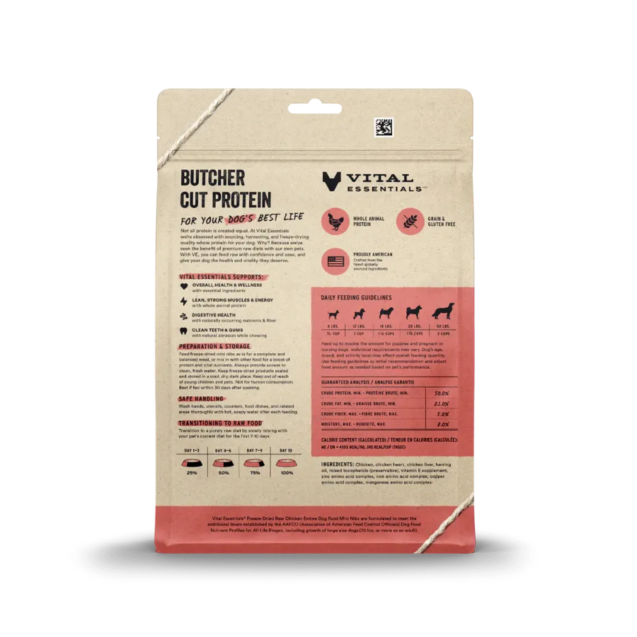 VItal Essentials Mini Nibs Chicken Entree Freeze-Dried Dog Food